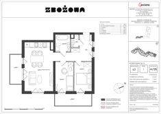 Mieszkanie, 65,88 m², 3 pokoje, piętro 1, oferta nr 63.28