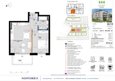 Mieszkanie, 42,96 m², 2 pokoje, piętro 1, oferta nr K8/13