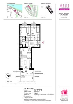 Mieszkanie, 52,10 m², 3 pokoje, parter, oferta nr C/2/0/3
