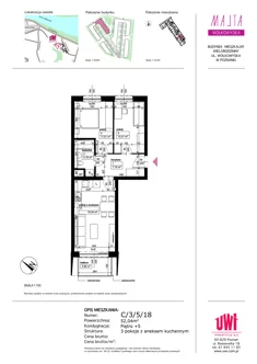 Mieszkanie, 52,04 m², 3 pokoje, piętro 5, oferta nr C/3/5/18
