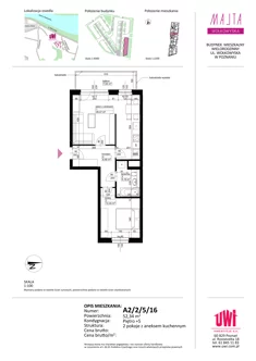 Mieszkanie, 52,34 m², 2 pokoje, piętro 5, oferta nr A2/2/5/16