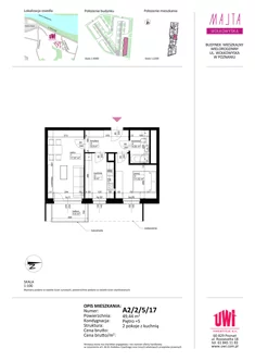 Mieszkanie, 49,44 m², 2 pokoje, piętro 5, oferta nr A2/2/5/17