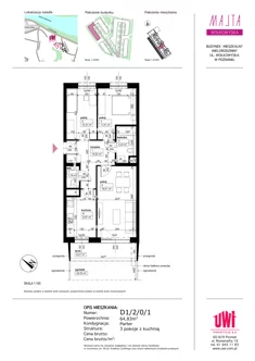 Mieszkanie, 64,83 m², 3 pokoje, parter, oferta nr D1/2/0/1