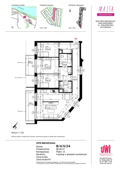 Mieszkanie, 86,38 m², 4 pokoje, piętro 5, oferta nr B/4/5/24