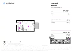 Apartament inwestycyjny, 26,46 m², 1 pokój, parter, oferta nr 1.A.0.04