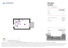 Apartament inwestycyjny, 27,62 m², 1 pokój, parter, oferta nr 1.A.0.05
