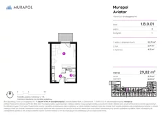 Apartament inwestycyjny, 29,82 m², 1 pokój, parter, oferta nr 1.B.0.01