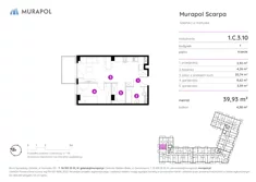 Mieszkanie, 39,93 m², 1 pokój, piętro 3, oferta nr 1.C.3.10