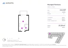 Apartament inwestycyjny, 27,29 m², 1 pokój, piętro 4, oferta nr 2.A.4.07