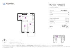 Mieszkanie, 38,17 m², 1 pokój, piętro 2, oferta nr 3.A.2.02