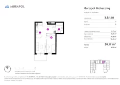 Mieszkanie, 38,17 m², 1 pokój, piętro 1, oferta nr 3.B.1.01