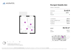 Mieszkanie, 39,70 m², 2 pokoje, parter, oferta nr 5.A.0.11