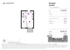 Apartament inwestycyjny, 33,41 m², 2 pokoje, parter, oferta nr 1.A.0.10