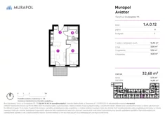 Apartament inwestycyjny, 32,68 m², 2 pokoje, parter, oferta nr 1.A.0.12