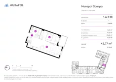 Mieszkanie, 42,77 m², 2 pokoje, piętro 3, oferta nr 1.A.3.10