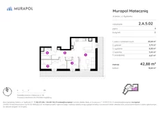 Mieszkanie, 42,88 m², 2 pokoje, piętro 5, oferta nr 2.A.5.02