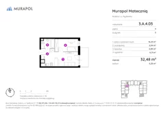 Mieszkanie, 32,48 m², 2 pokoje, piętro 4, oferta nr 3.A.4.03