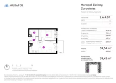 Mieszkanie, 39,43 m², 2 pokoje, piętro 4, oferta nr 2.A.4.07