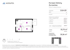 Mieszkanie, 33,36 m², 2 pokoje, piętro 4, oferta nr 2.B.4.03