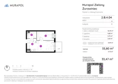 Mieszkanie, 33,47 m², 2 pokoje, piętro 4, oferta nr 2.B.4.04