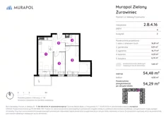 Mieszkanie, 54,29 m², 2 pokoje, piętro 4, oferta nr 2.B.4.16