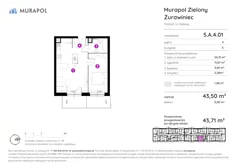 Mieszkanie, 43,71 m², 2 pokoje, piętro 4, oferta nr 5.A.4.01