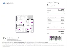 Mieszkanie, 44,73 m², 2 pokoje, parter, oferta nr 7.A.0.11