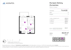 Mieszkanie, 40,53 m², 2 pokoje, piętro 4, oferta nr 7.A.4.02