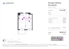 Mieszkanie, 38,69 m², 2 pokoje, piętro 4, oferta nr 7.A.4.05