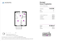 Mieszkanie, 37,08 m², 2 pokoje, parter, oferta nr 1.A.0.06