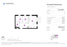 Mieszkanie, 48,62 m², 3 pokoje, parter, oferta nr 2.A.0.01