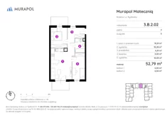 Mieszkanie, 52,79 m², 3 pokoje, piętro 2, oferta nr 3.B.2.02