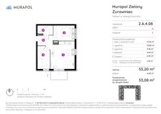 Mieszkanie, 53,08 m², 3 pokoje, piętro 4, oferta nr 2.A.4.08