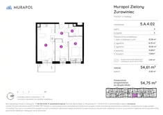 Mieszkanie, 54,75 m², 3 pokoje, piętro 4, oferta nr 5.A.4.02