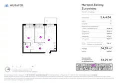 Mieszkanie, 54,29 m², 3 pokoje, piętro 4, oferta nr 5.A.4.04