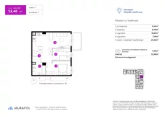 Mieszkanie, 52,48 m², 3 pokoje, piętro 1, oferta nr 2.A.1.03