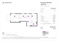 Mieszkanie, 64,36 m², 4 pokoje, piętro 3, oferta nr 17.A.3.5