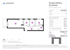 Mieszkanie, 59,50 m², 4 pokoje, piętro 4, oferta nr 2.A.4.15