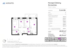 Mieszkanie, 69,76 m², 4 pokoje, piętro 4, oferta nr 5.A.4.06