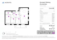 Mieszkanie, 87,57 m², 4 pokoje, piętro 4, oferta nr 5.A.4.09