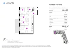 Mieszkanie, 64,48 m², 4 pokoje, parter, oferta nr 1.A.0.05