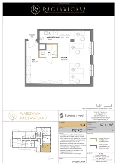 Lokal inwestycyjny, 57,11 m², 1 pokój, piętro 1, oferta nr B04