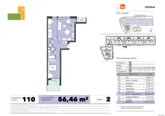 Mieszkanie, 56,46 m², 3 pokoje, piętro 2, oferta nr 110