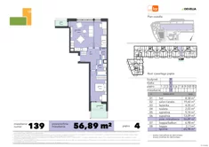 Mieszkanie, 56,89 m², 3 pokoje, piętro 4, oferta nr 139