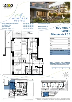 Mieszkanie, 70,62 m², 3 pokoje, parter, oferta nr A.0.3