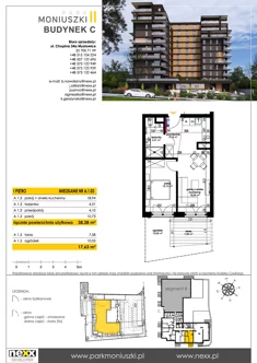 Mieszkanie, 38,28 m², 2 pokoje, piętro 1, oferta nr A 1.03