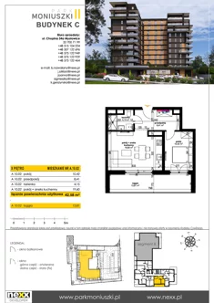 Mieszkanie, 42,58 m², 2 pokoje, piętro 10, oferta nr A 10.02