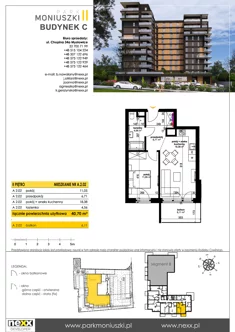 Mieszkanie, 40,70 m², 2 pokoje, piętro 2, oferta nr A 2.02