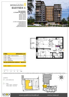Mieszkanie, 44,29 m², 2 pokoje, piętro 2, oferta nr A 2.06