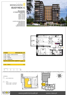 Mieszkanie, 44,29 m², 2 pokoje, piętro 4, oferta nr A 4.06